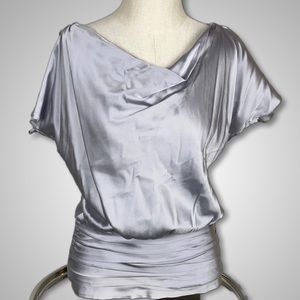 [White House Black Market] - Silk Ruched Blouse